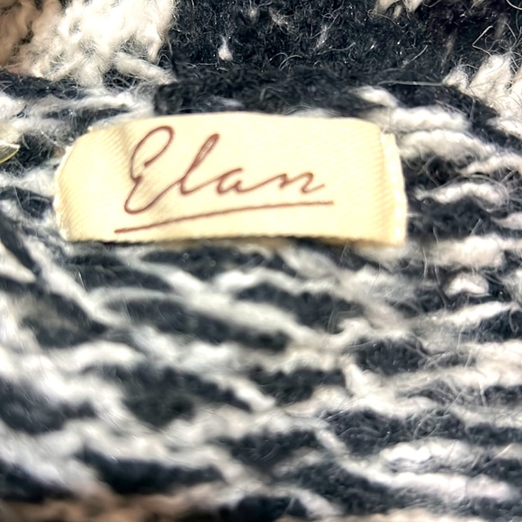 ELAN Houndstooth SWEATER Chunky Cowl Neck Balloon Slouch Sleeves Size MEDIUM - Picture 6 of 9